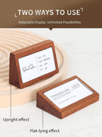6 Pack Mini Wood Price Tag Label Holder Tabletop Stand or Recline Small Sign - Image 3