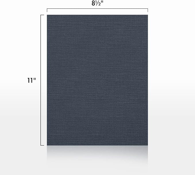 LUXPaper 8.5" x 11" Cardstock | Letter Size | Nautical Blue Linen | 100lb. - Image 2