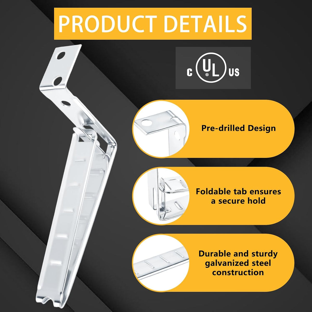 100-Pack Stud Wall Mounting Cable Support, Galvanized Steel Wall-Mounted Supp...