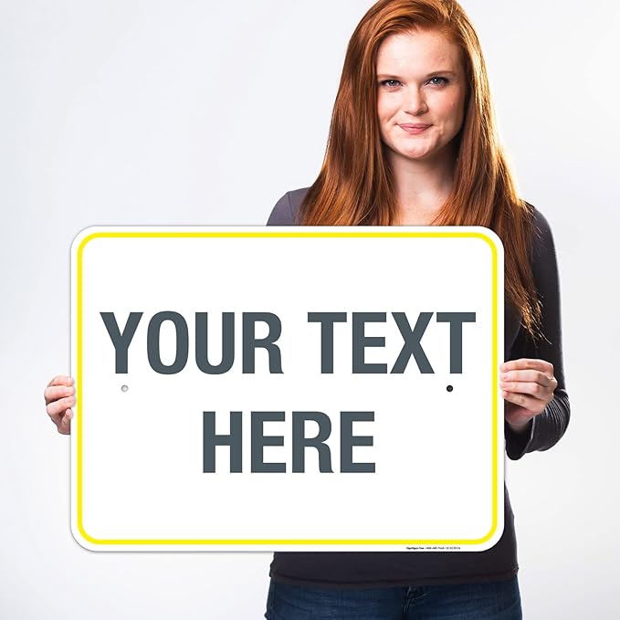 Personalized Custom Customize for Office, Delivery Yellow Sign, 18x24 Inches - Image 2