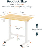 FitStand Small Pneumatic Adjustable Stand Up Desk, Rolling One-Piece Standing - Image 2