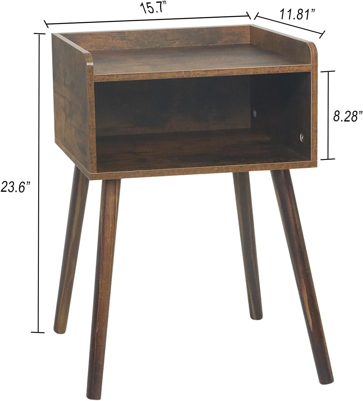 MaxSmeo Nightstand, Mid Century Modern Side Table Bedroom with Storage