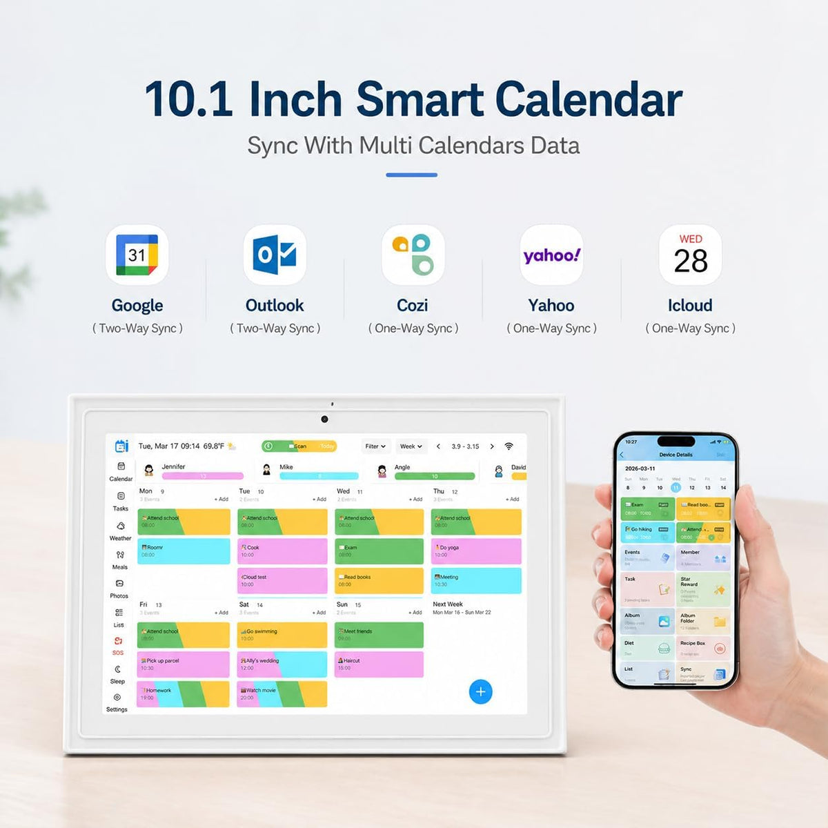 Digital Calendar, 10.1-inch Smart Wall Planner Electronic Calendar & Chor...