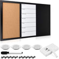 Navaris Combination Board Cork/Whiteboard/Chalkboard by Navaris