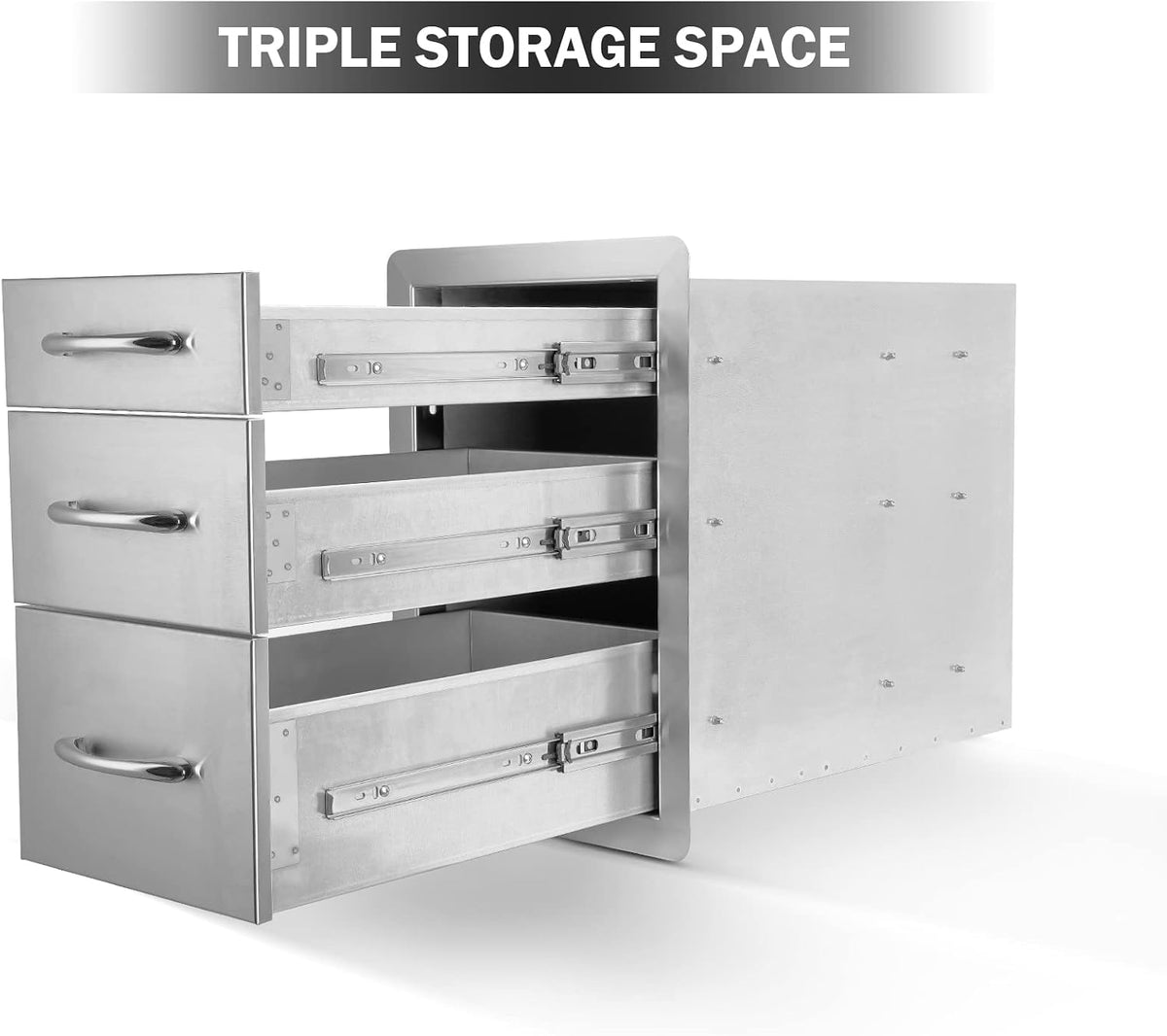 Stanbroil Triple Access Drawers for Outdoor Kitchen, 304 Stainless Steel