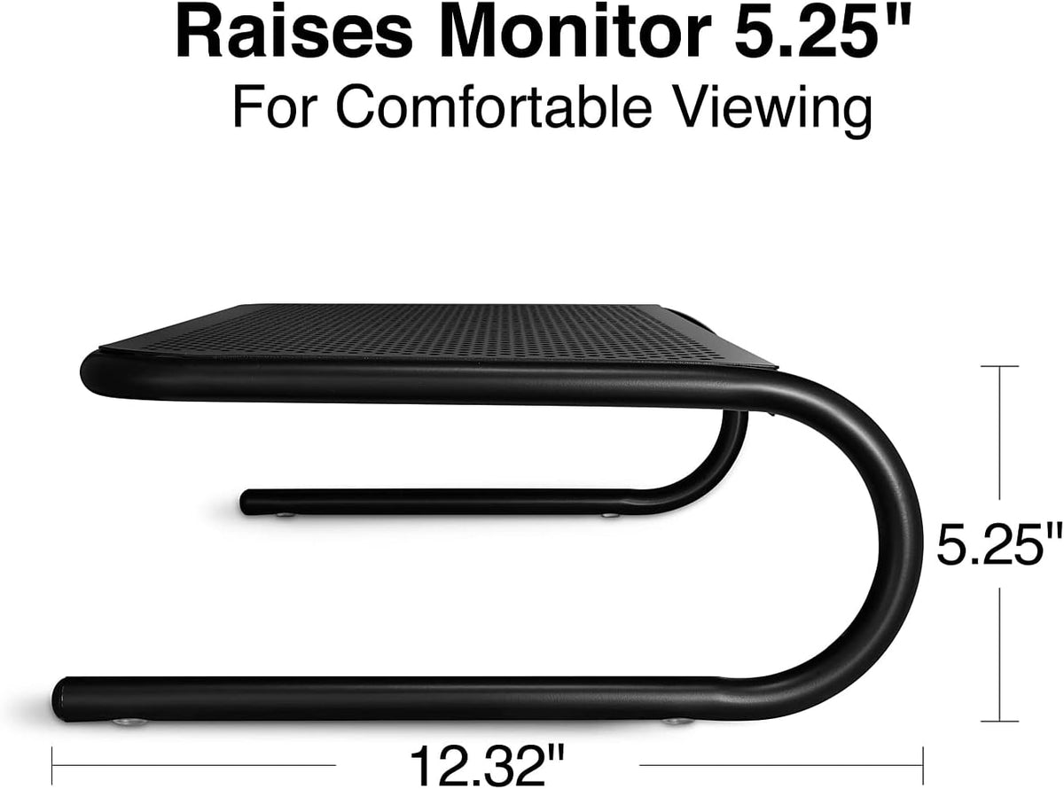Staples Large Monitor Riser, Up to 46 Inch, Black, 2-Pack