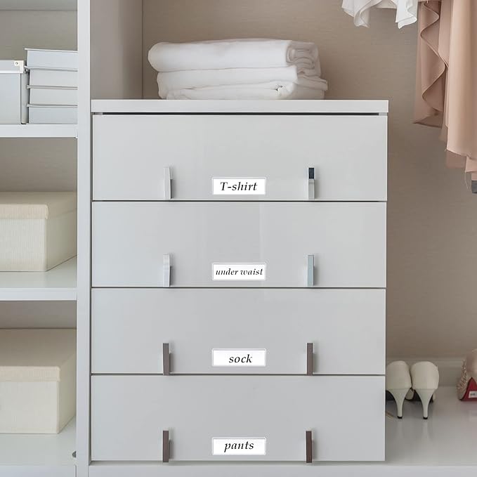 Jeyiour 100 Pcs Label Holders Adhesive Nameplate Pockets Storage Bin Labels - Image 6