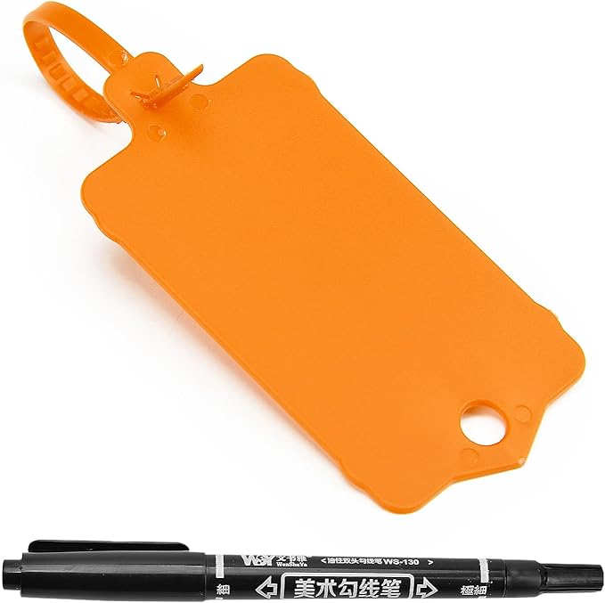 100pcs Blank Plastic Tags for Labeling Reusable Hanging Tags Ties Key Tag by LeadSeals