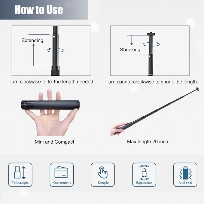 JCWINY Webcam Stand, 28 Inch Web Cam Stand - Image 7