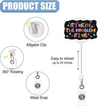 Badge Reel Retractable with ID Clip Badge Reel Holder Funny Acrylic Badge - Image 2