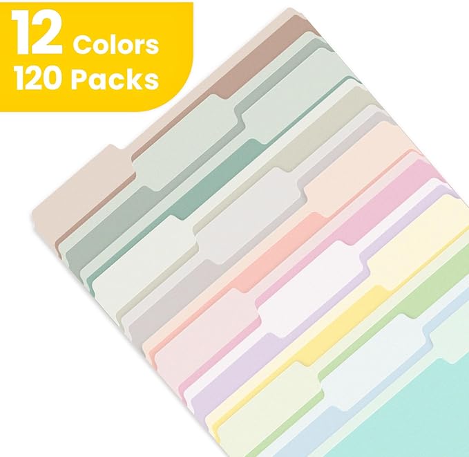 SUNEE File Folders, 120 Pack Manilla Folders 8.5 x 11, 12 Colors Folder Office - Image 4