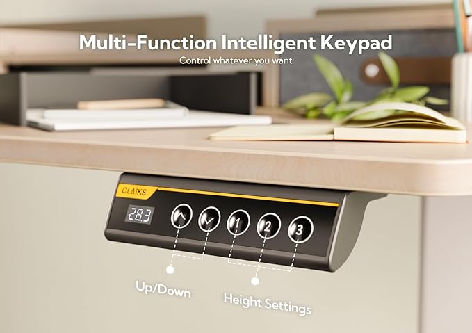 Claiks Standing Desk with Drawers, Adjustable Stand Up Electric Small Standing - Image 7