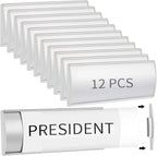 Therwen 12 Pcs Aluminum Office Name Plate Holder