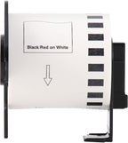 Brother Genuine DK-22513PK Continuous Length Replacement Labels, Black/Red Label on White Paper Tape, Engineered with Excellence, 2.4” x 50 feet, (3) Rolls per Box (DK22513PK)