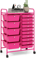 LDAILY 15 Drawer Rolling Storage Cart, Rolling Cart by LDAILY