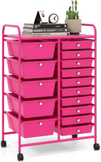 LDAILY 15 Drawer Rolling Storage Cart, Rolling Cart by LDAILY