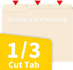 SUNEE File Folders, 30 Pack Manilla Folders 8.5 x 11, 1/3 Cut Tab - Image 3