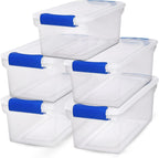 HOMZ 5-Pack Latching Lid, 7.5 Quart, and Office