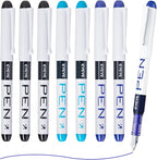 EYEYE Disposable Fountain Pens, 8 Pack 3 Colors Fine Point Pens Stainless Steel by eyeye