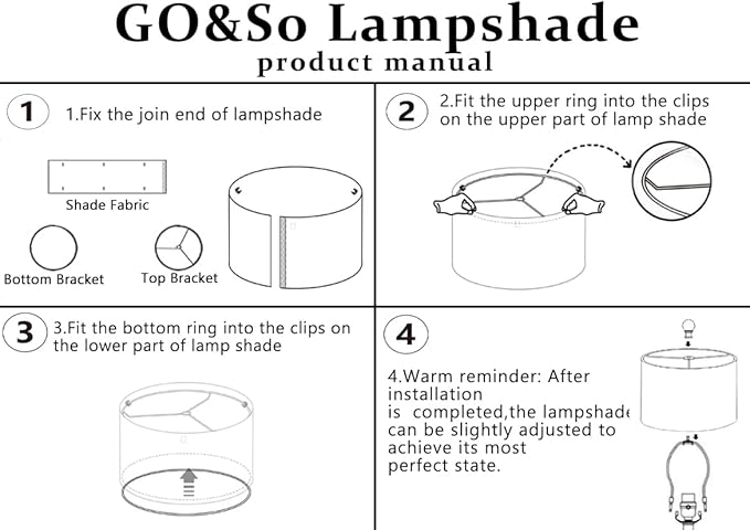 GO&SO Black Velvet Lamp Shades Set of 2 Medium Drum Lampshades -13" Top x 13" - Image 6