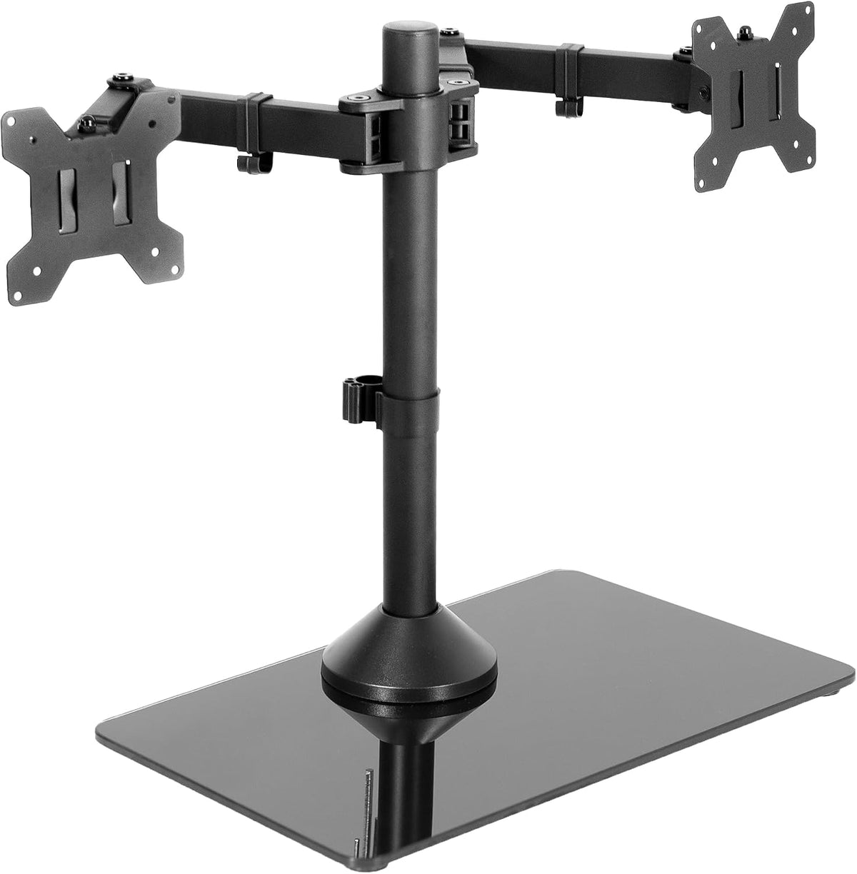 vivo freestanding dual monitor stand with sleek glass, main product view