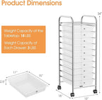 GLACER 10 Drawers Rolling Cart, Storage Cart - Image 3
