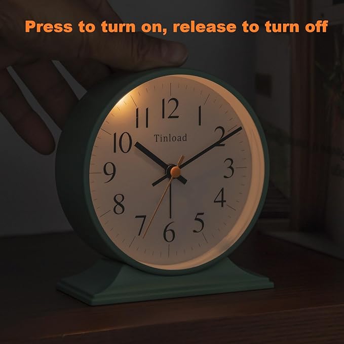 4.5"Retro Analog Alarm Clock, Vintage decor, Super Silent Non Ticking Small - Image 5
