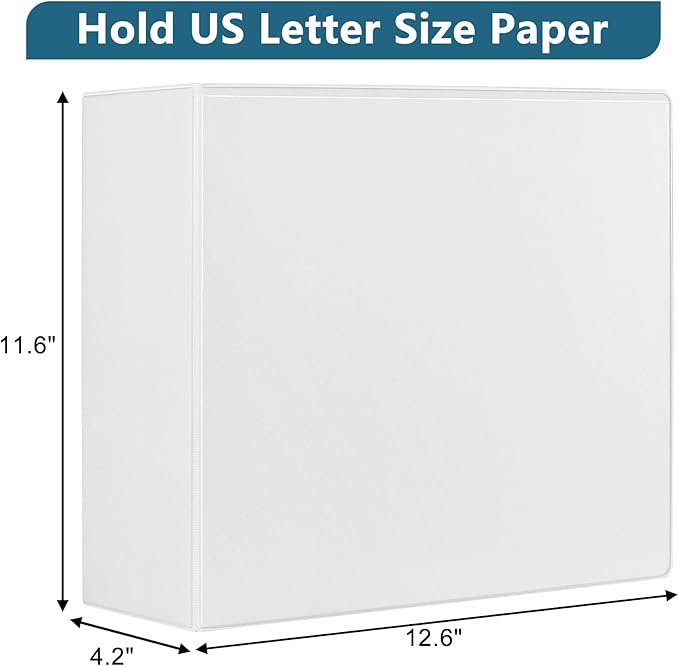 CIXILDTS 4-Inch 3 Ring Binder, Standard 4" Slant-D Ring Binder Fit Letter Size - Image 2
