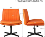 PUKAMI Criss Cross Legged Office Chair, Armless Office Desk Chair No Wheels - Image 2