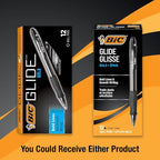 BIC Glide Bold Black Ballpoint Pens, Bold Point, 12-Count Pack, Retractable - Image 3