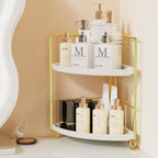 JANUS LiANG 2-Tier Corner Bathroom Countertop Organizer, Tiny Counter Corner - Image 3