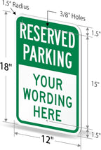 SmartSign "Reserved Parking, Your Text" Custom Sign | 12" x 18" Aluminum - Image 6