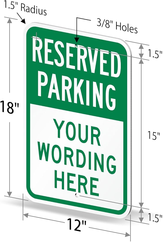 SmartSign 18 x 12 inch “Reserved Parking” Custom Metal Sign - Image 6
