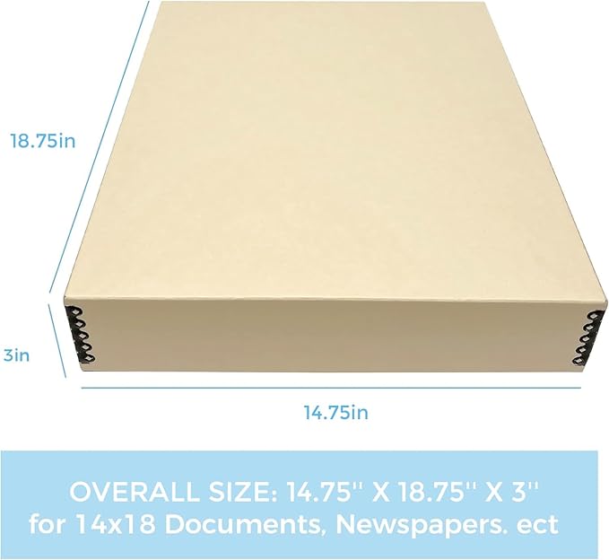 Lineco Museum Archival Storage Box, 14.75x18.75x3 in. Drop Front Design. - Image 3