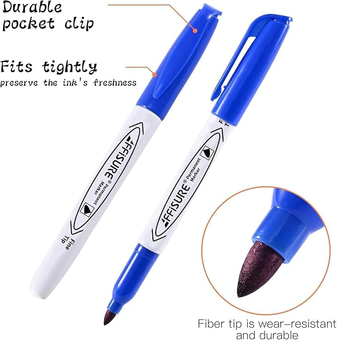 Affisure 12 Colors Permanent Markers， 144 Pack colored marker sets, Fast Dry - Image 3