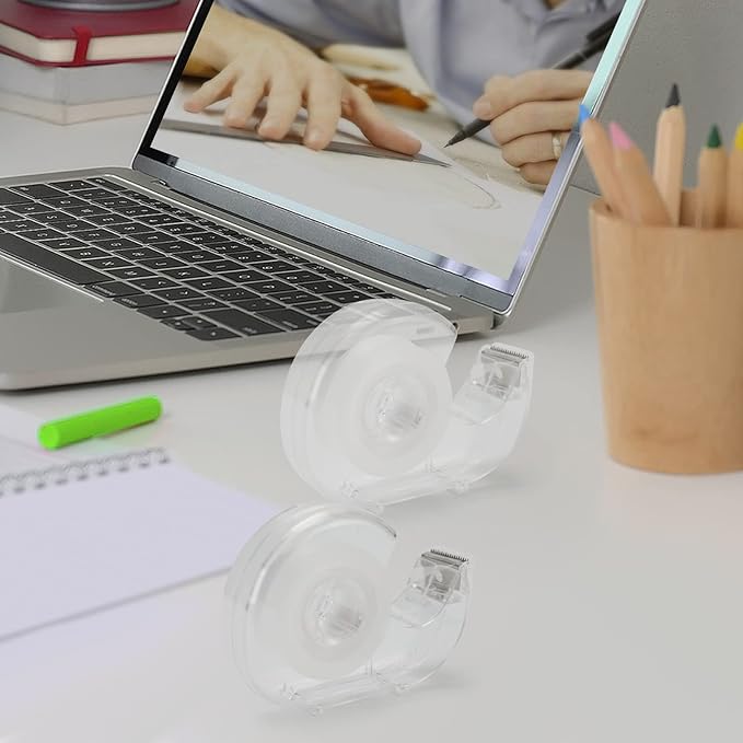 JEFURE Transparent Tape with Dispenser, 0.7 in x 1000 in Clear Tapes and - Image 5