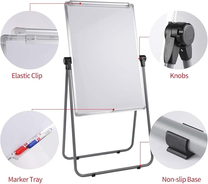 Dry Erase Board with Stand, Double Sided Magnetic Whiteboard, 24 x 36 Portable - Image 2