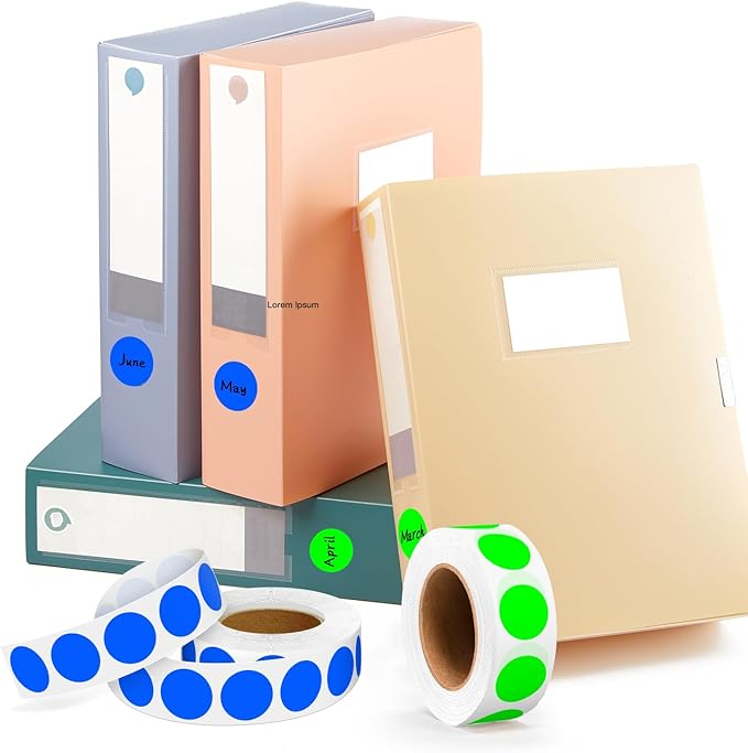 PARLAIM 2 Rolls 2000PCS 3/4" Round Circle Color-Code Dot Stickers, 2 Color - Image 4