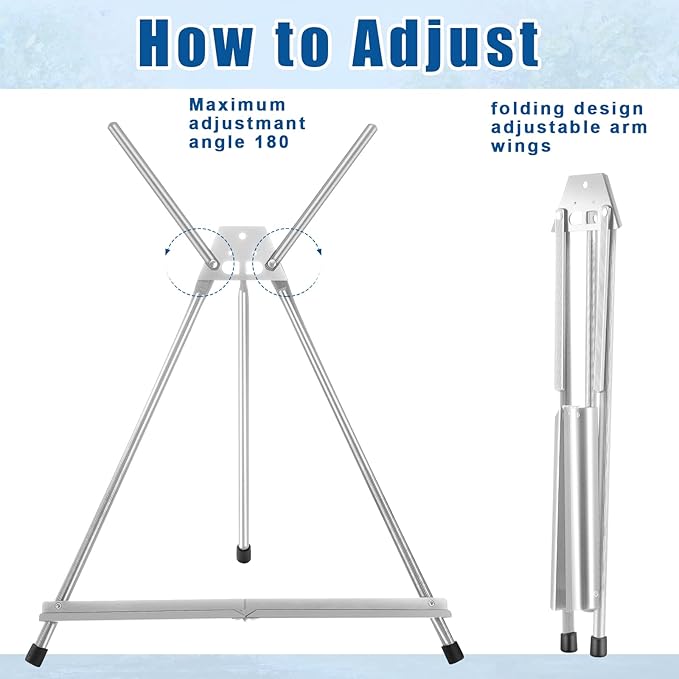 Xinnun 12 Pcs Aluminum 15'' to 21'' High Tabletop Easel Display Adjustable - Image 4