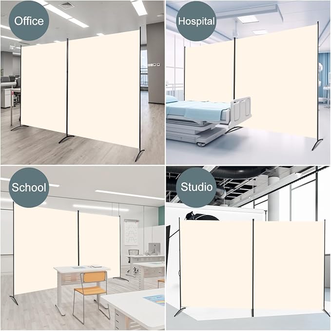 Room Divider 2 Panel Large Privacy Screens, Tall 6FT Partition Room Dividers - Image 7