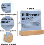 Difference Maker Gifts for Teacher Coach Mentor Boss Leader, Acrylic Sign 4x4 - Image 2