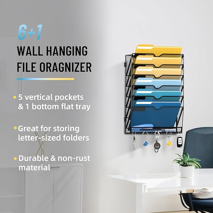 SUPEASY 7-Tier Wall File Holder Organizer - Image 2