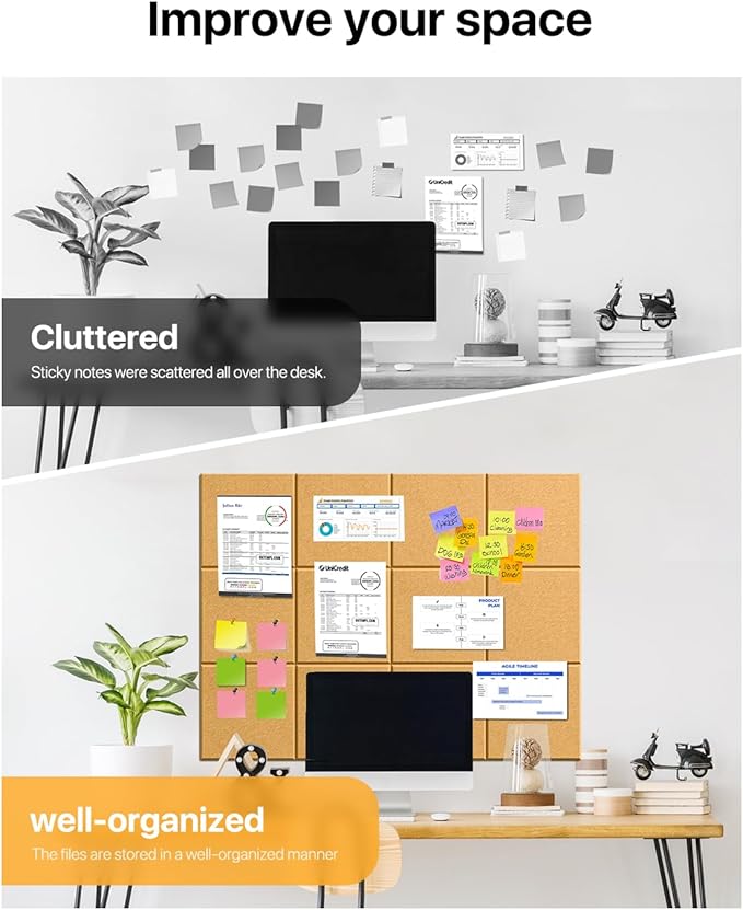Large Cork Boards for Walls, Cork Boards for Office Decor, Felt Board - Image 4