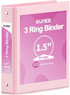 SUNEE 3 Ring Binder 1.5 Inch 1 Pack by SUNEE