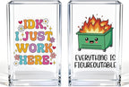 Vgrti Funny Dumpster Fire Work 2 Pack Acrylic Cosmetic Pencil Pen Holder Cup by Unknown