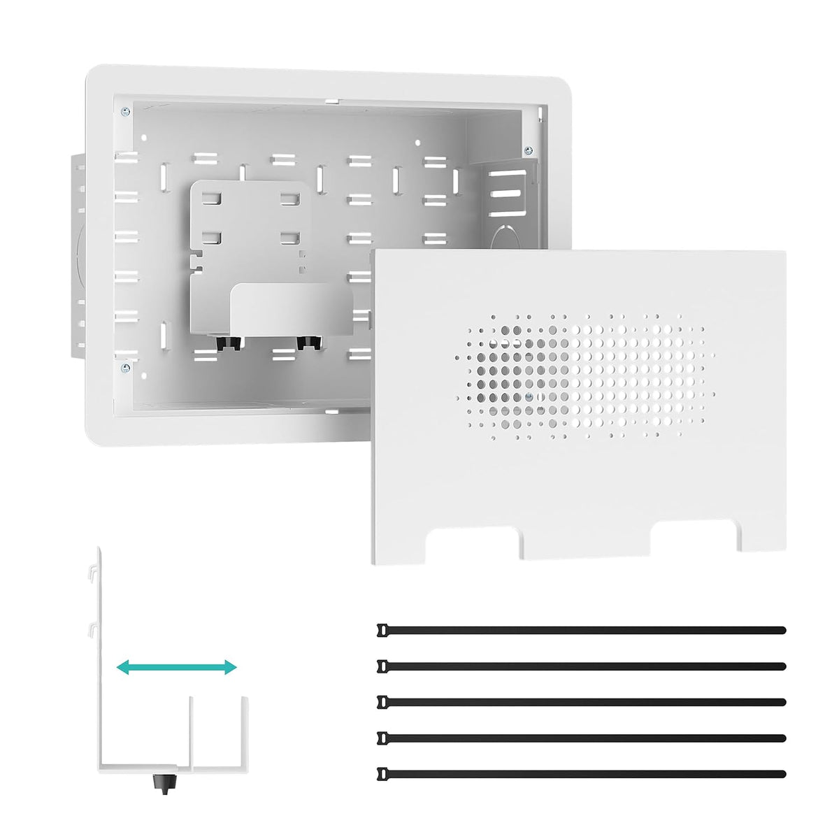 PEGZONE 9" in-Wall Media Box Recessed Outlet Cable Management Kit