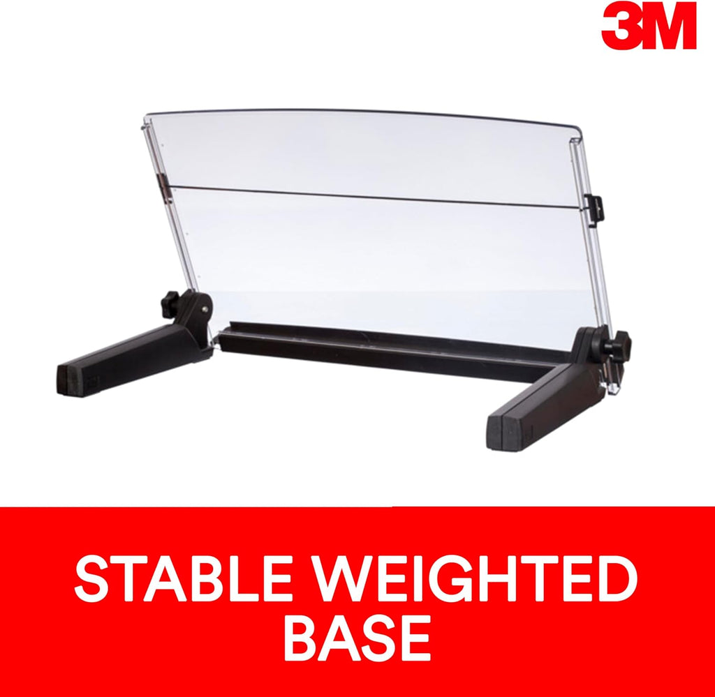 3m adjustable in-line document holder, black, dh640, 1 on a desk or shelf