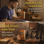 lajotiz One Minute With God: 365 Days Daily Prayer Book For Men | Daily Devotional and Prayer Journal Note Book Brown Faux Leather