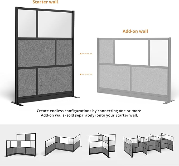 Stand Up Desk Store Expanse Modular Wall | 53'' x 70'' Wall | Expandable - Image 2