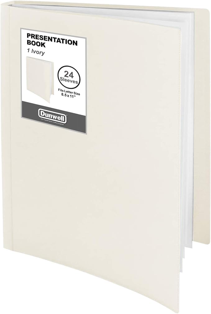 Dunwell Presentation Binder 24-Pocket, Displays 48 Pages, 8.5x11 Portfolio by Dunwell